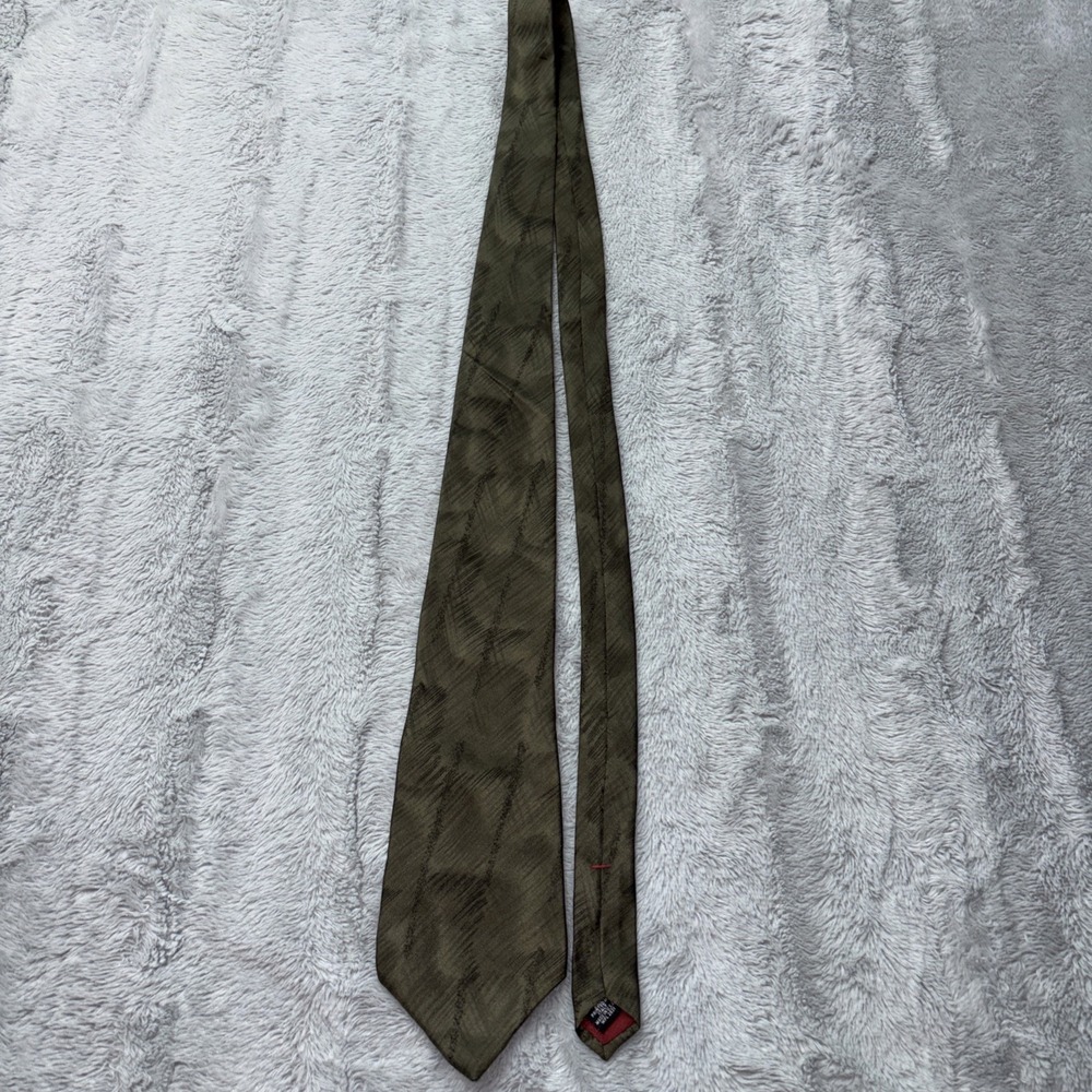 Vtg Arrow Men's Necktie Tie Silk Olive Green‎ Made in USA 60in